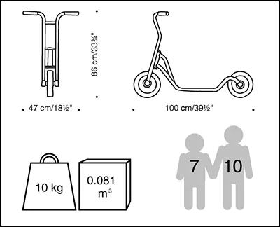 Roller, groß mit Fußbremse