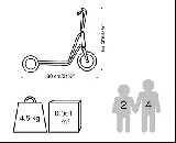 Scooter with two back wheels